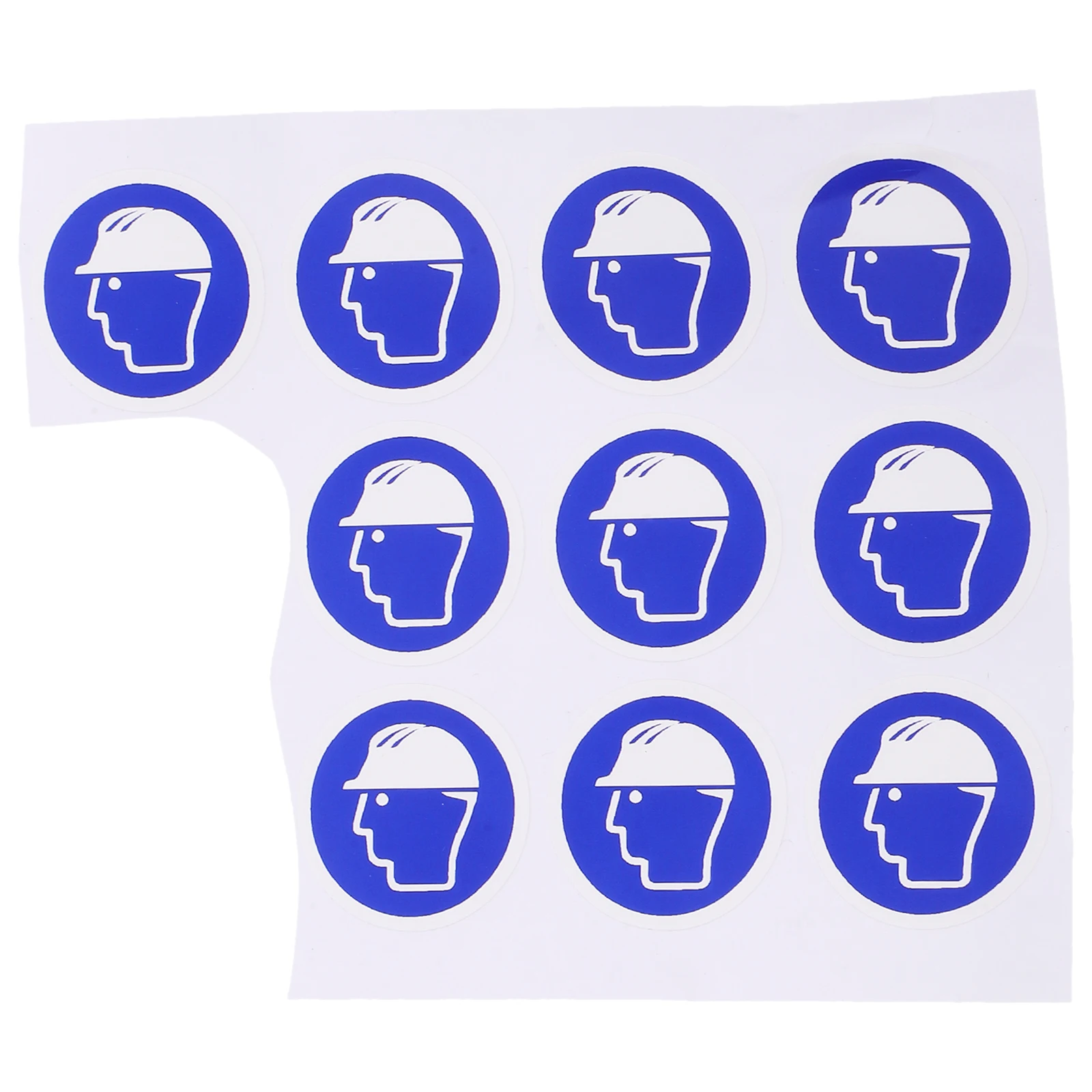 

10 Pcs Hard Warning Sign Hat Required Sticker Stickers Funny Safety Blue
