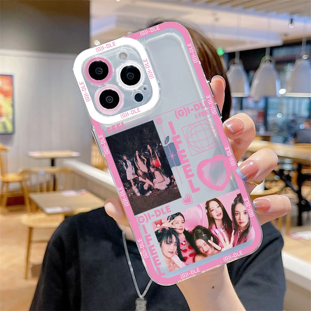 Kpop G-GIDLE I FEEL Phone Case for Samsung S24 S23 S22 S21 S20 FE Note20 Note10 Plus Ultra Lite 5G Clear Soft Cover