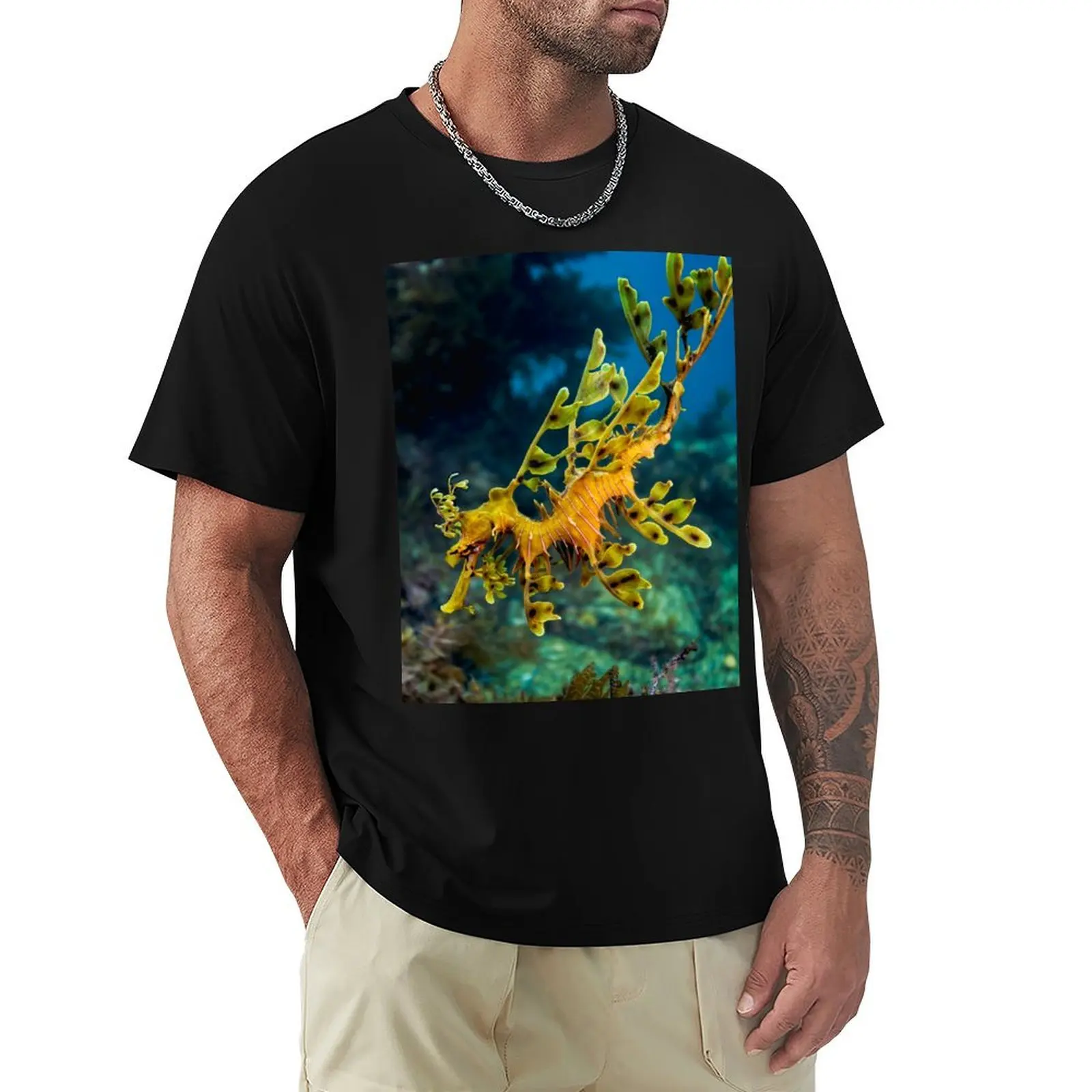 

Leafy Dragon T-Shirt T-shirts man blue lock valentines clothes shirts graphic tee men