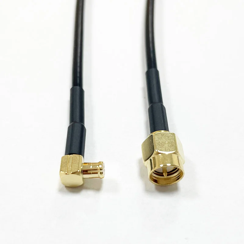 RG174 Coaxial Cable MCX Male Angle to SMA Male Connector Crimp Wire Terminal RF Jumper Pigtail Line For Wireless Antennas