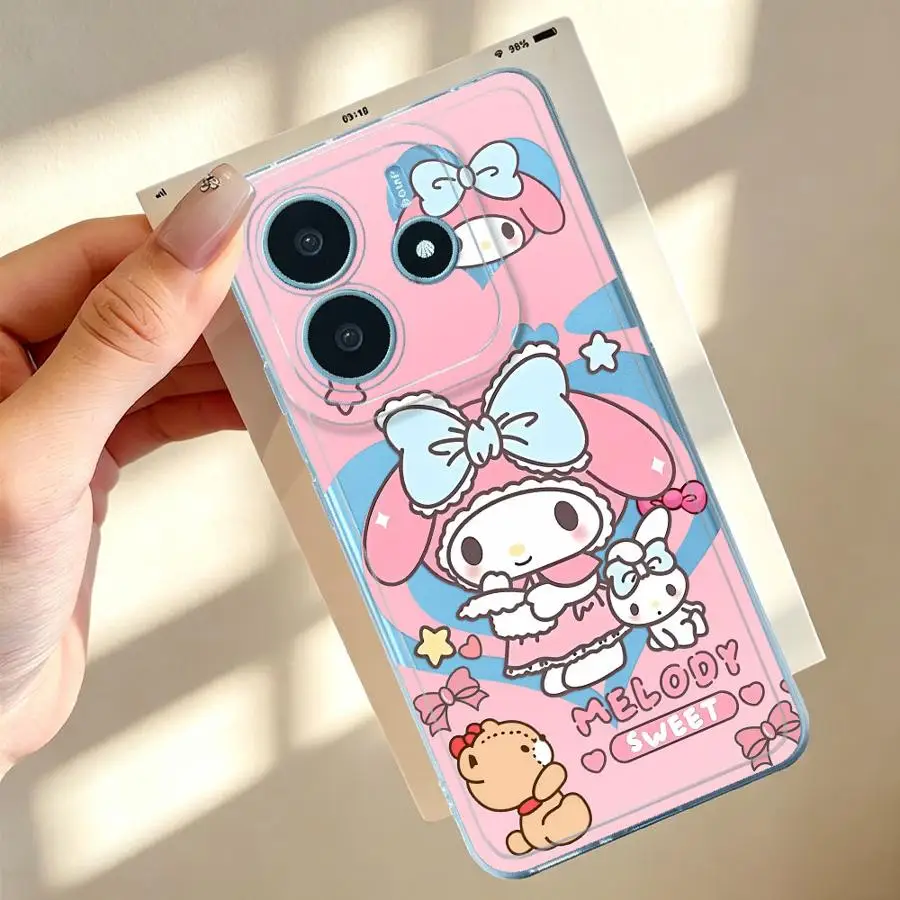 Cartoon Sanrio Melody Soft Phone Cover Case for Xiaomi Redmi Note 15 13C A4 Note 13 14 Pro Plus 9 10 11S 14C 10S 11 12 12S view 2