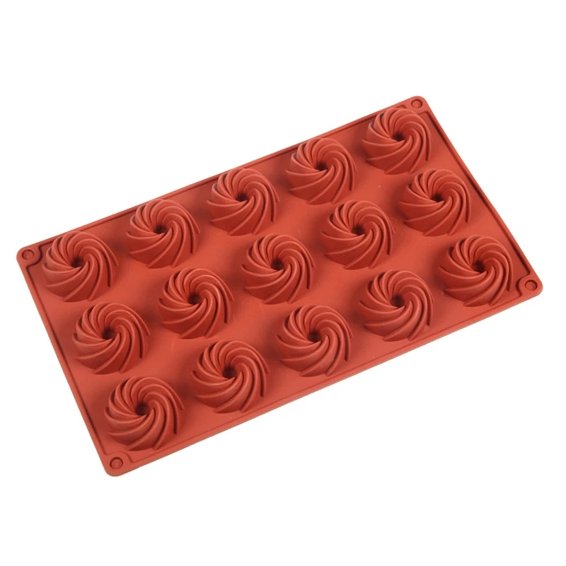 Silicone Spiral-shaped Cake Mould, Chocolate Soap Molds, Small Silicone Material, Kitchen Baking Gadgets, 15 Cavities