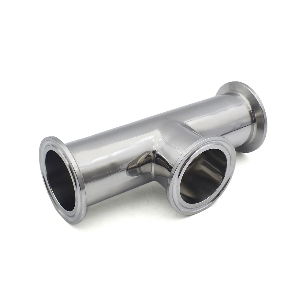 Guangluo Clamp Sanitary Low Neck Short End Tee 304 Corrosion-resistant Food Grade For 1.5