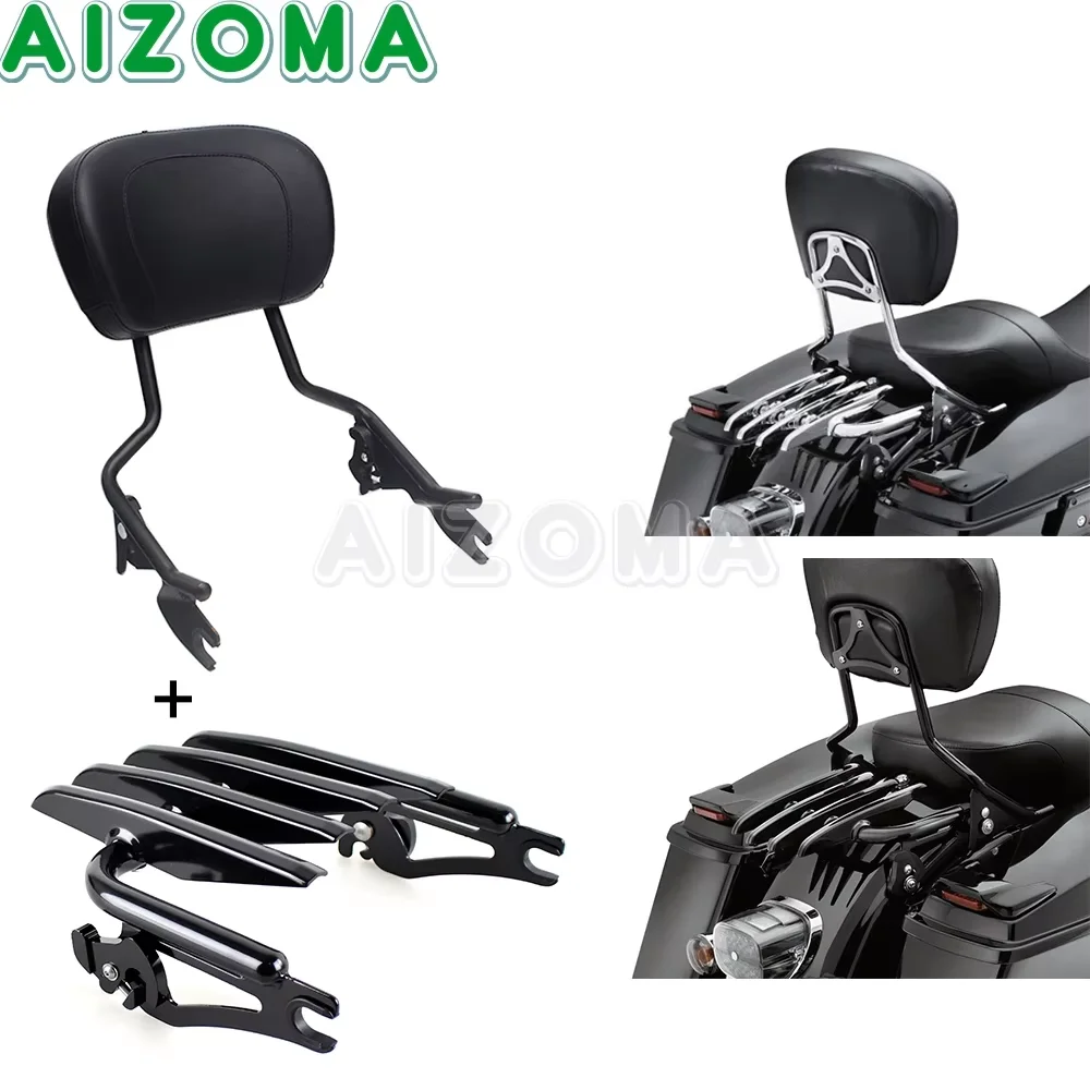 Portaequipajes desmontable para motocicleta, respaldo Sissy Bar para Harley Road King CVO Street Road Glide Special FLHR FLHX FLTRX