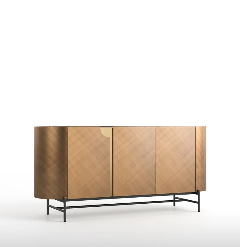 Modern minimalist champagne living room storage chest of drawers