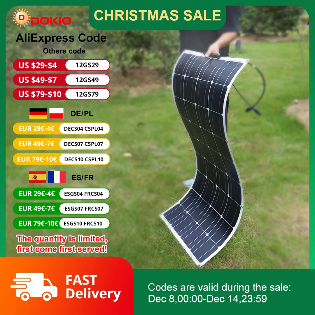 Flexible 12V 100W Solar Panel with USB Charger