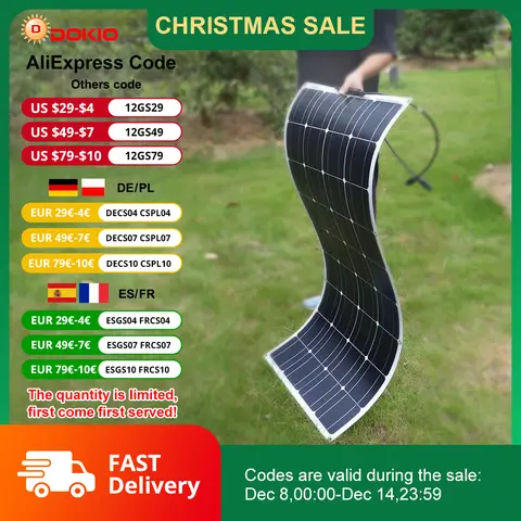 Flexible 12V 100W Solar Panel with USB Charger DOKIO