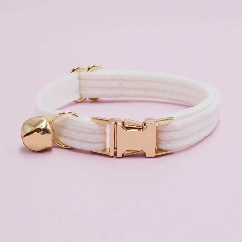 

Corduroy Pet Collar Cat Collar Zinc Alloy Snap Fashionable and Adorable with Multiple Color Options cat supplies accessories