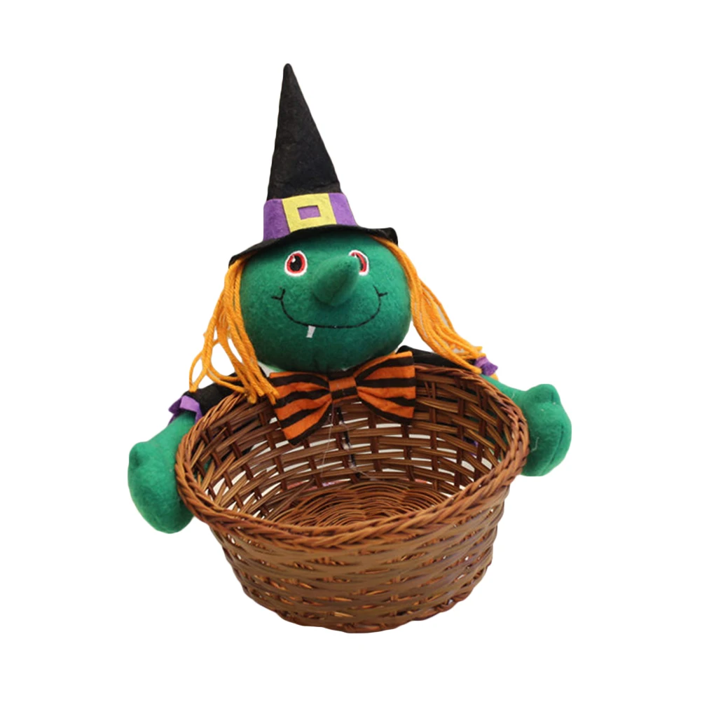 

Lovely Orange 21X16Cm Halloween Candy Storage Basket Bamboo Food Storage Basket Halloween Party Decor For Kids Wedding Festival