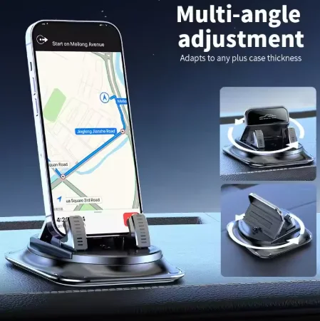 Car Phone Mount Dashboard Holder 360 Rotation Sticky Secure Design for Smart Devices during Long and Short Drives