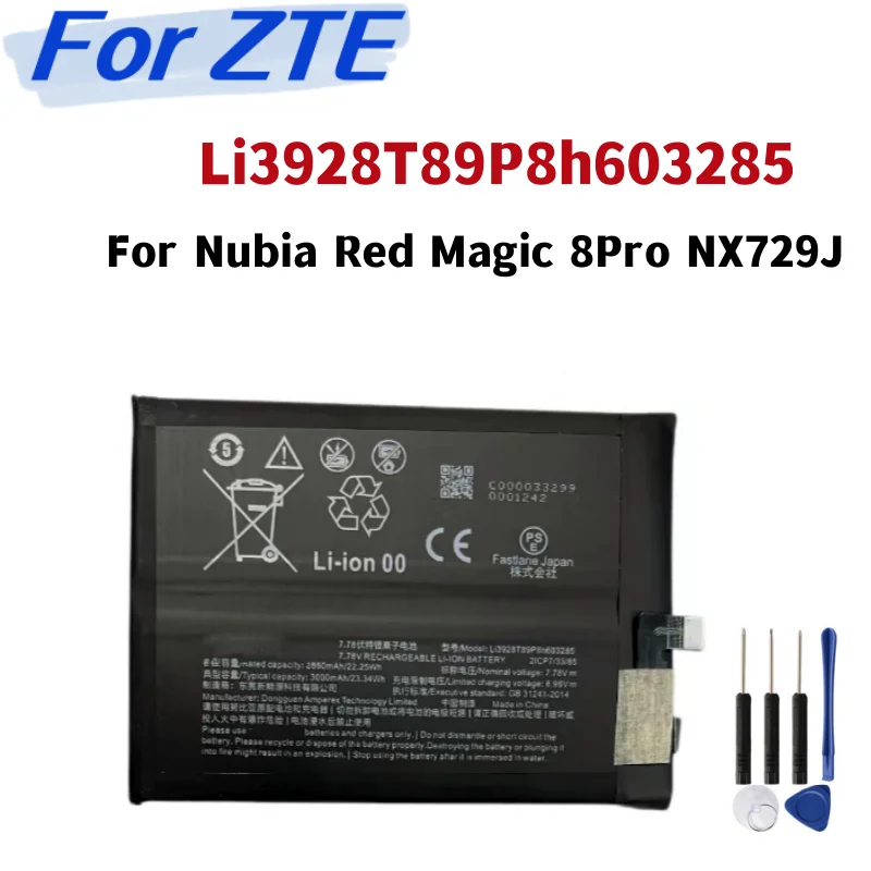 New Li3928T89P8h603285 Battery For ZTE Nubia Red Magic 8 Pro 8Pro NX729J Mobile Phone Batteries +Free Tools