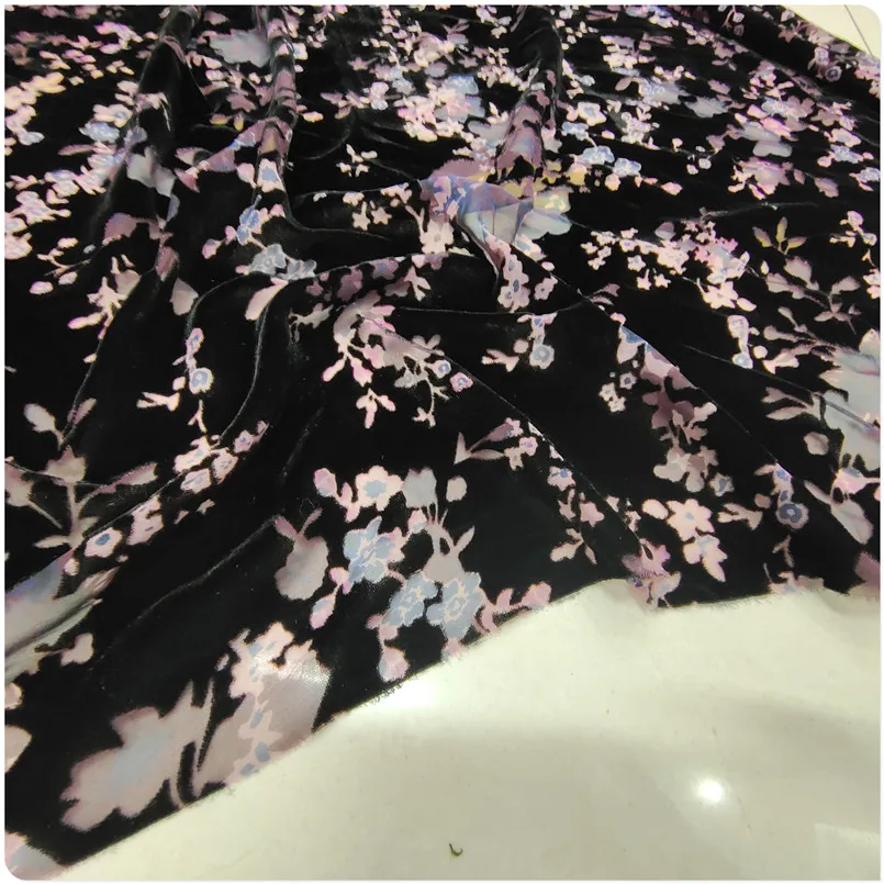 Artificial Silk Bottom Cloth Hollow-Out Burnt Out Velvet Fabric Dress Cheongsam Shirt Suit Skirt Clothing Fabric