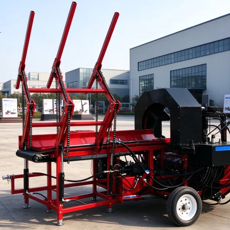 34 Ton Trailer Hydraulic Wood Splitter, Electric Log Splitter, Fast Firewood Splitter Machine for Large Timber