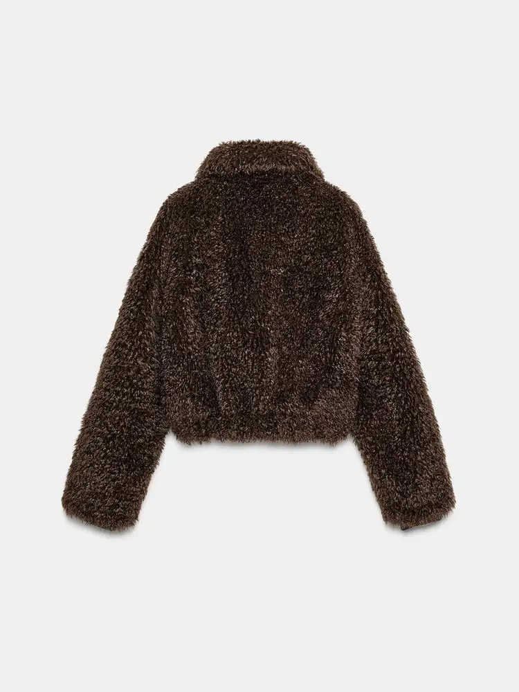 ربيع 2026 Faion جلد رقيق Fce سستة Jaet ort ملابس خارجية للنساء طويلة Sve الوقوف صالح الأوروبي Sle