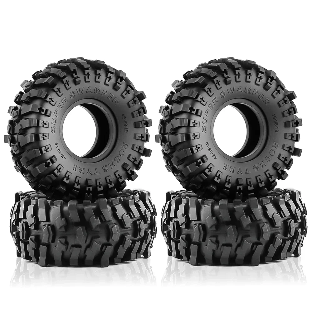 

4pcs 1.9 Inch Rubber Tyre 118*45mm For 1/10 Rc Crawler Car Trax Trx4 Axial Scx10 Wraith Scx10 Yikong Rgt Wrangler 1.9 Wheel