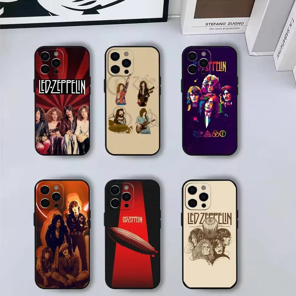 

Cool L-Led Band Z-Zeppelin Phone Case For iPhone17,16,15,14,13,12,11 Plus,Pro Max Soft Black Cover