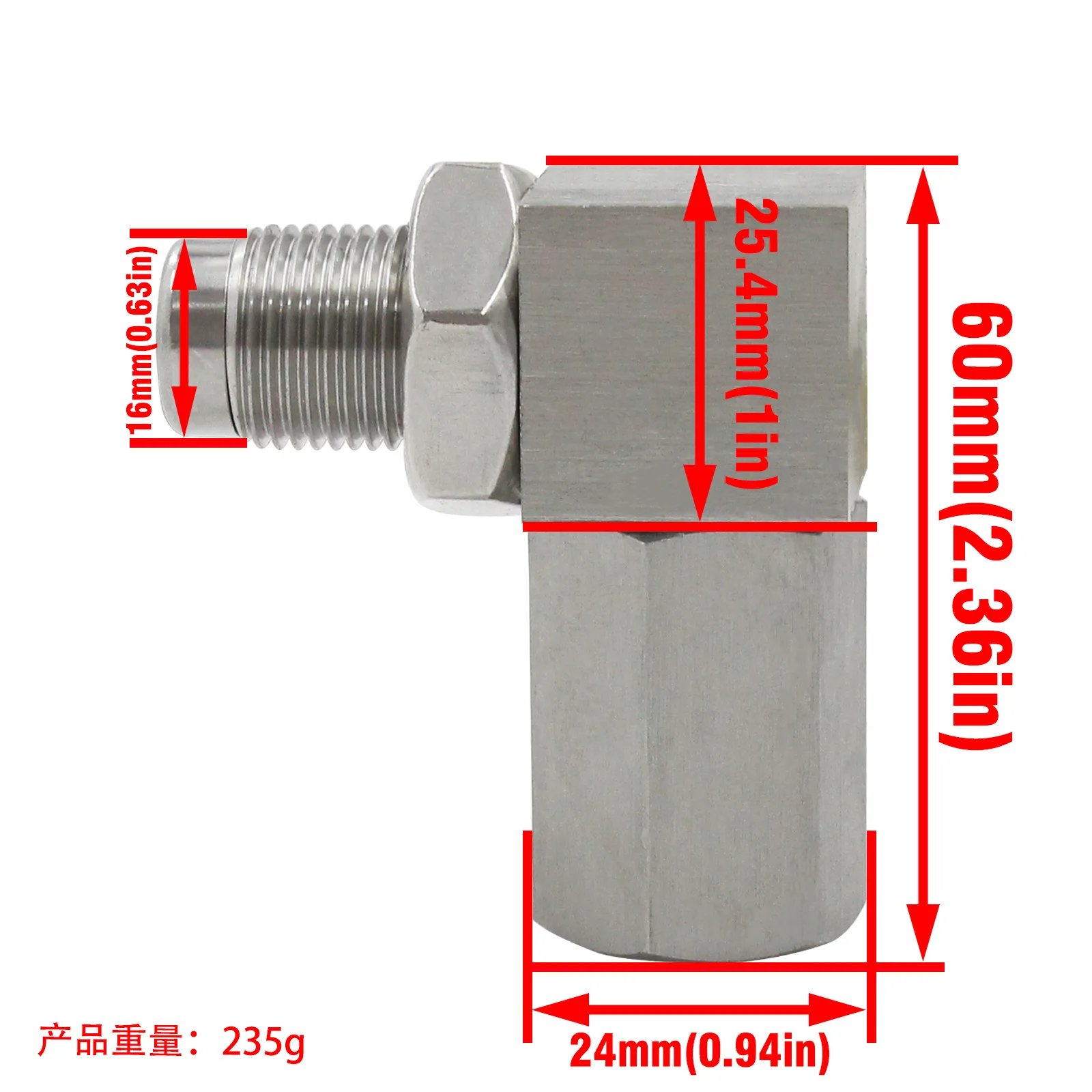 M18 * 1,5 Mini Sensor de oxígeno Lambda catalítico espaciador SS304 Sensor de oxígeno Bung adaptador de escudo de lámpara de falla de coche