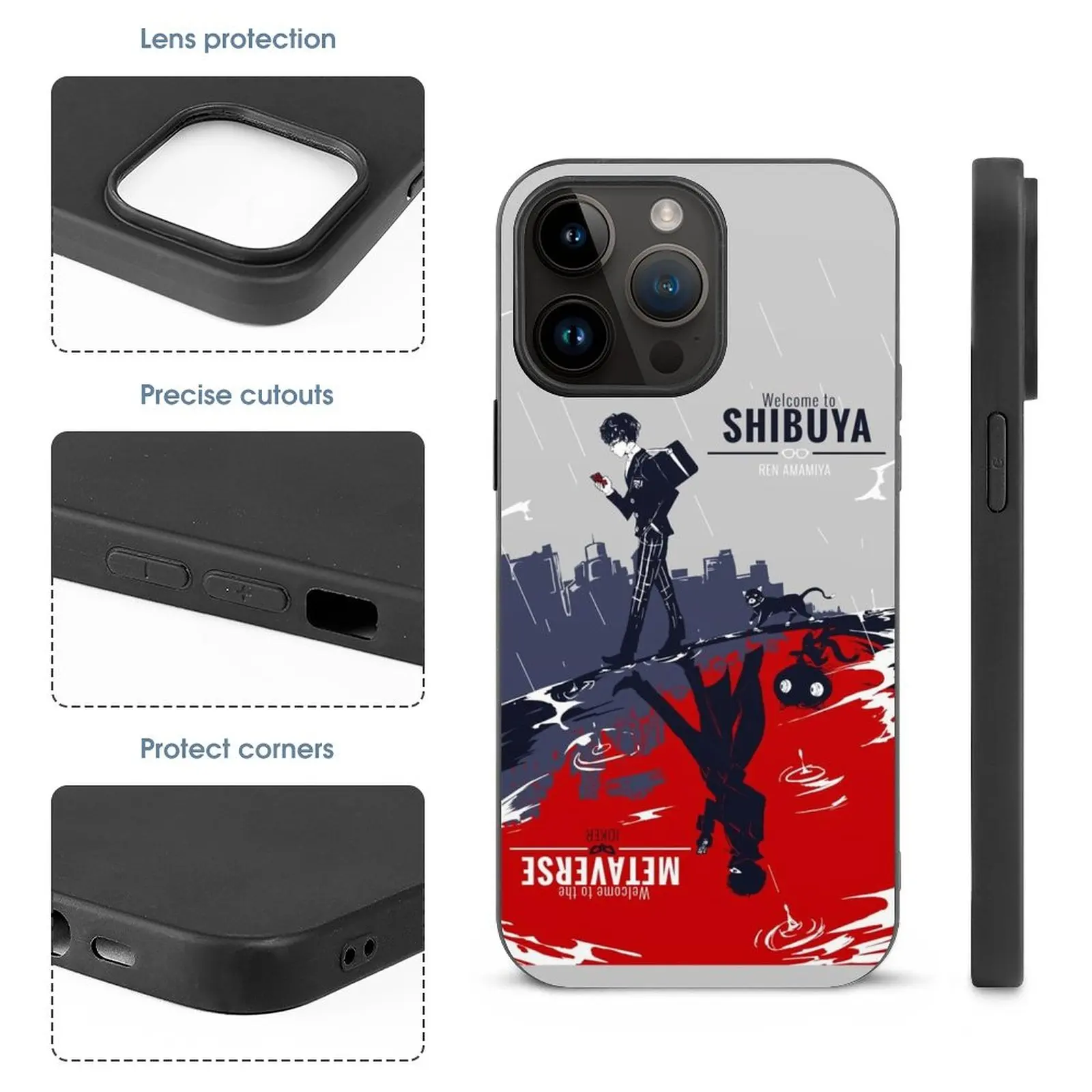 Shibuya Metaverse Phone Case For Iphone 16 15 14 Pro Max 13 12 Mini 11 Xr 7 8 Plus Clear Soft Shockproof Cover Persona 5