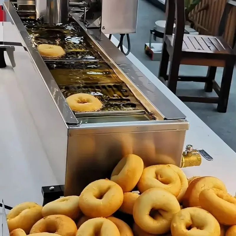 Commercial Donut Maker Ball Shape Cake Donuts Fryer with Automatic Counting System 3 Set Moulds for Pastries & Baking