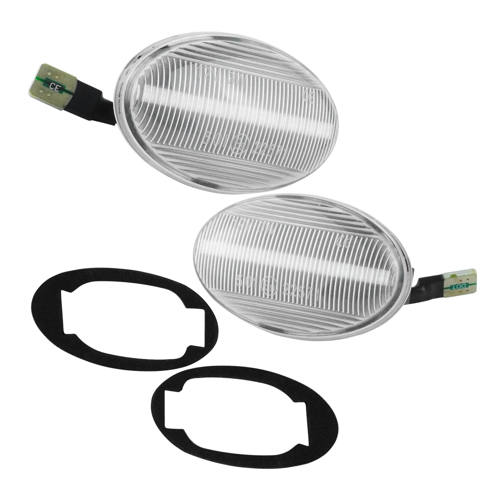 2x الأصفر LED الجانب مؤشر ماركر ضوء بدوره مصباح إشارة مع عدسة واضحة لمرسيدس فيانو W639 فيتو W447 A-Class W168