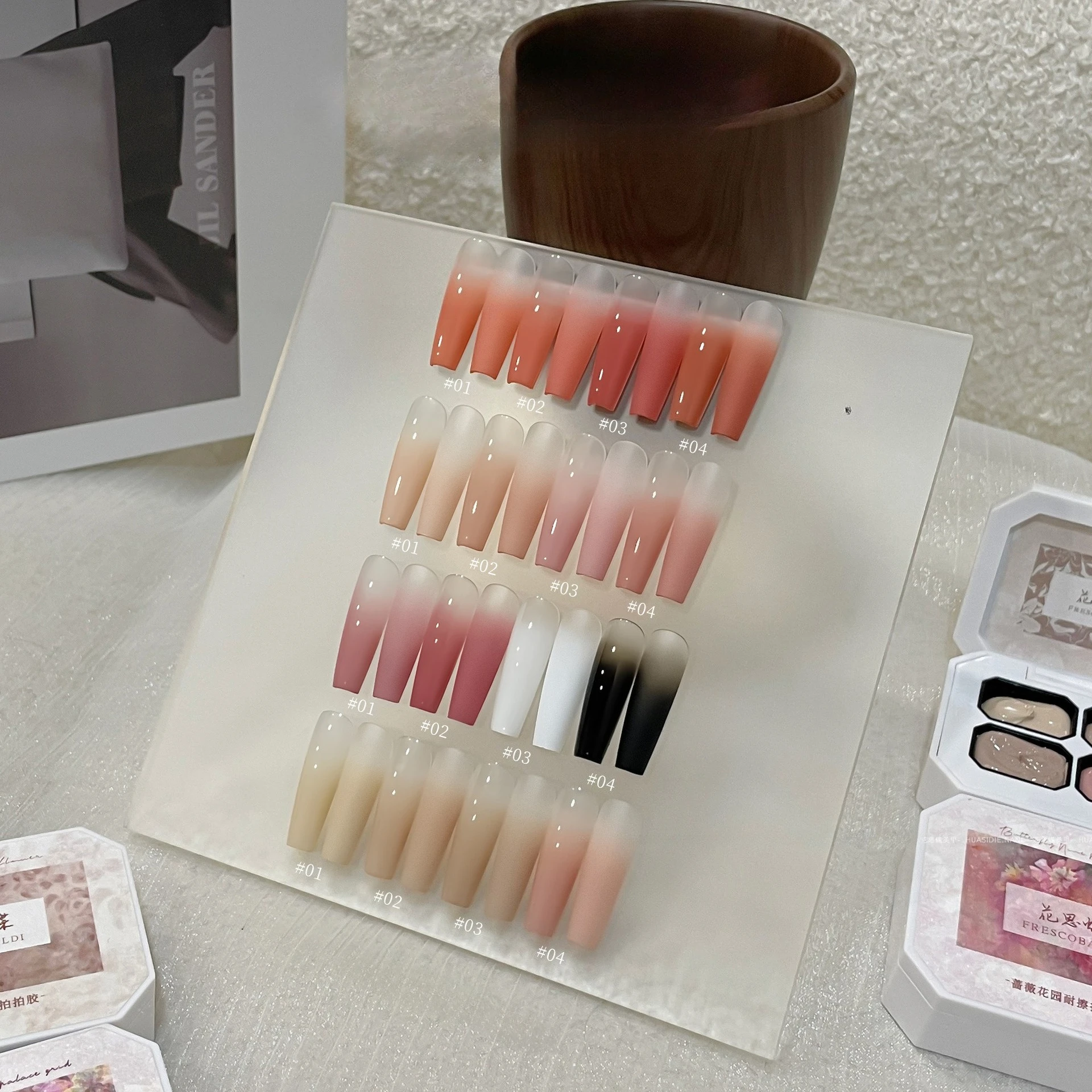 

4-цветный гель-лак для ногтей с градиентом, гель-лак, палитра для штамповки, переводная конструкция, замачиваемый УФ-светодиодный гель-лак, набор для ногтей