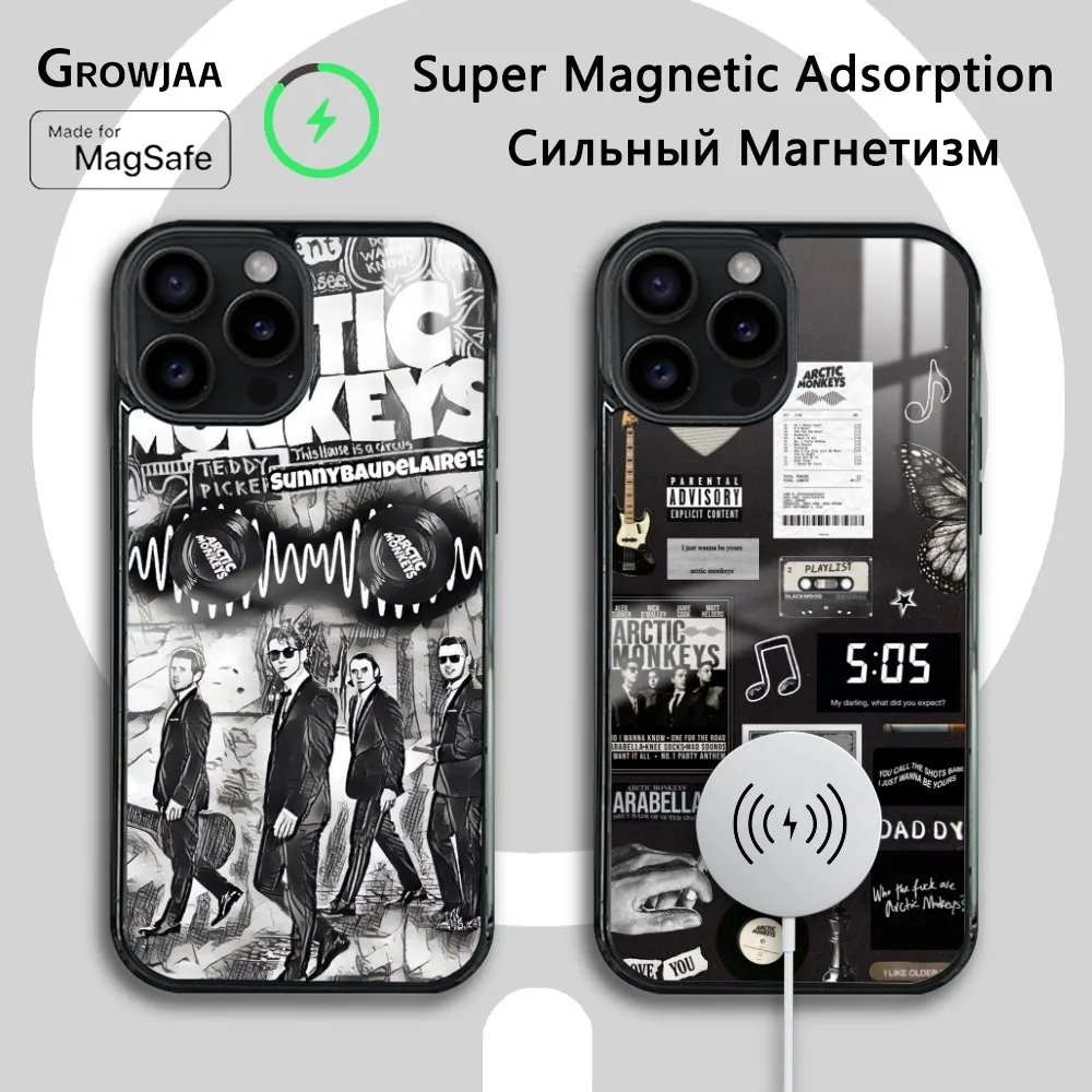 A-Arctic M-Monkeys Band Rock Roll Phone Case For IPhone 16 15 14 13 12 11 Pro Max Plus Mini Magsafe Mirror Wireless Magnetic Cov