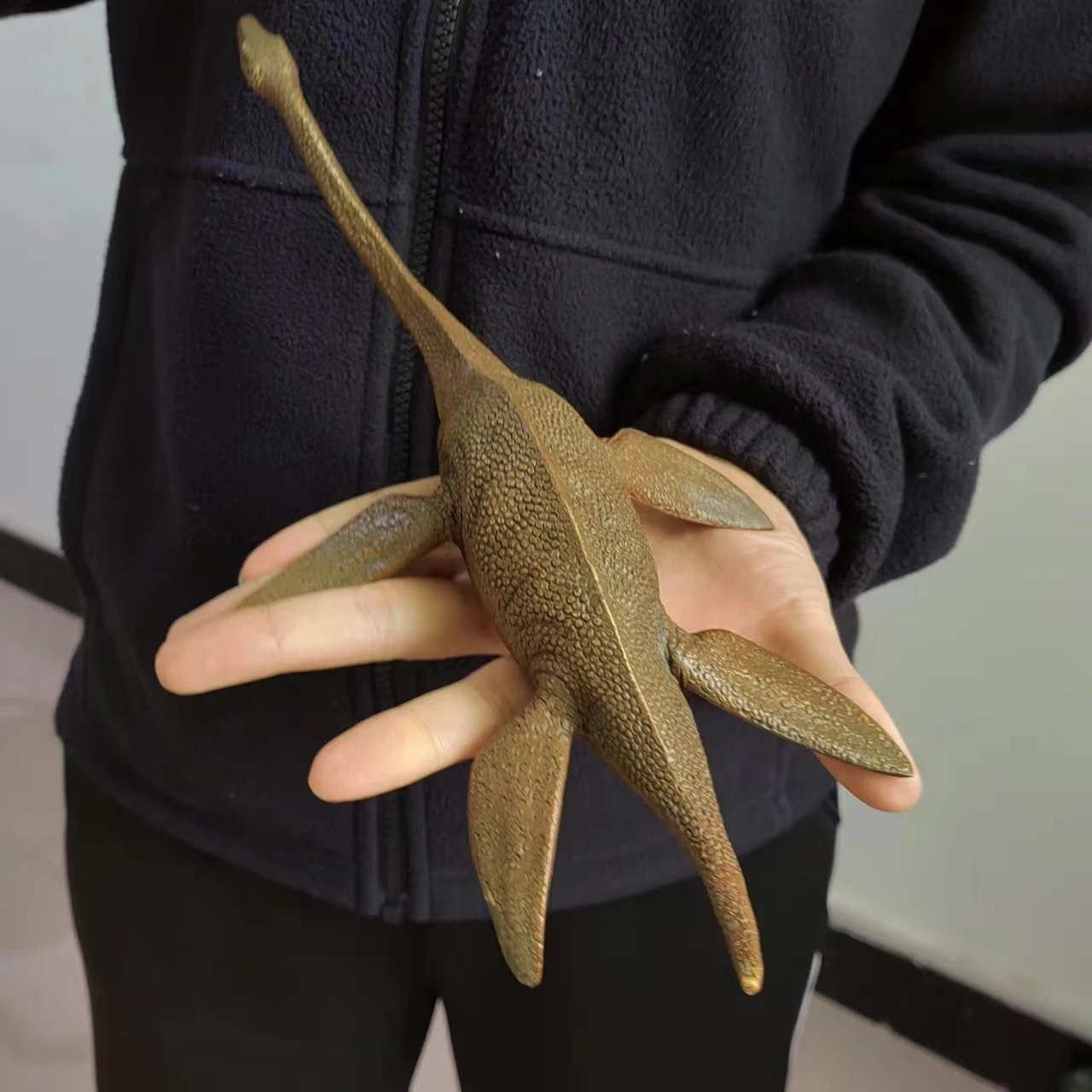 

Статуэтка из бронзы Plesiosaur, медная Бронзовая статуя динозавра Юрского периода, дракон, украшение динозавра, винтажный динозавр Plesiosaur