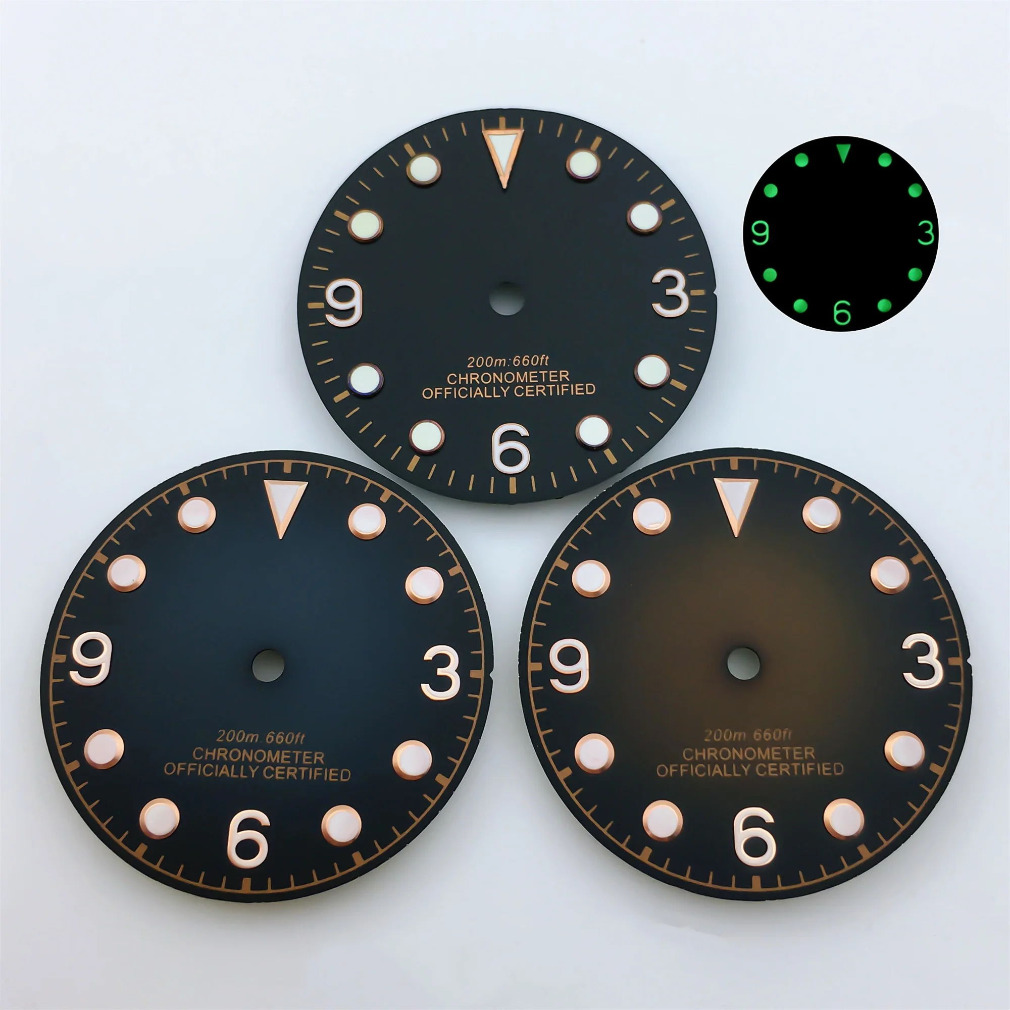 29mm Farbverlauf blau braun Zifferblatt c3 grün leuchtend passend für nh35 nh36 nh37nh38 nh39 eta2824 2836 miyota dg2813 pt5000 Uhrwerk