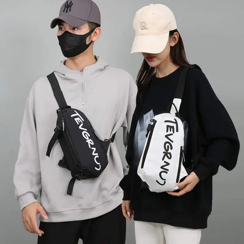 

Nylon Printed Men's Chest Bag Lightweight Larger Capacity Single Shoulder Crossbody Bag Sports Travel Works Fitness Chest Bag