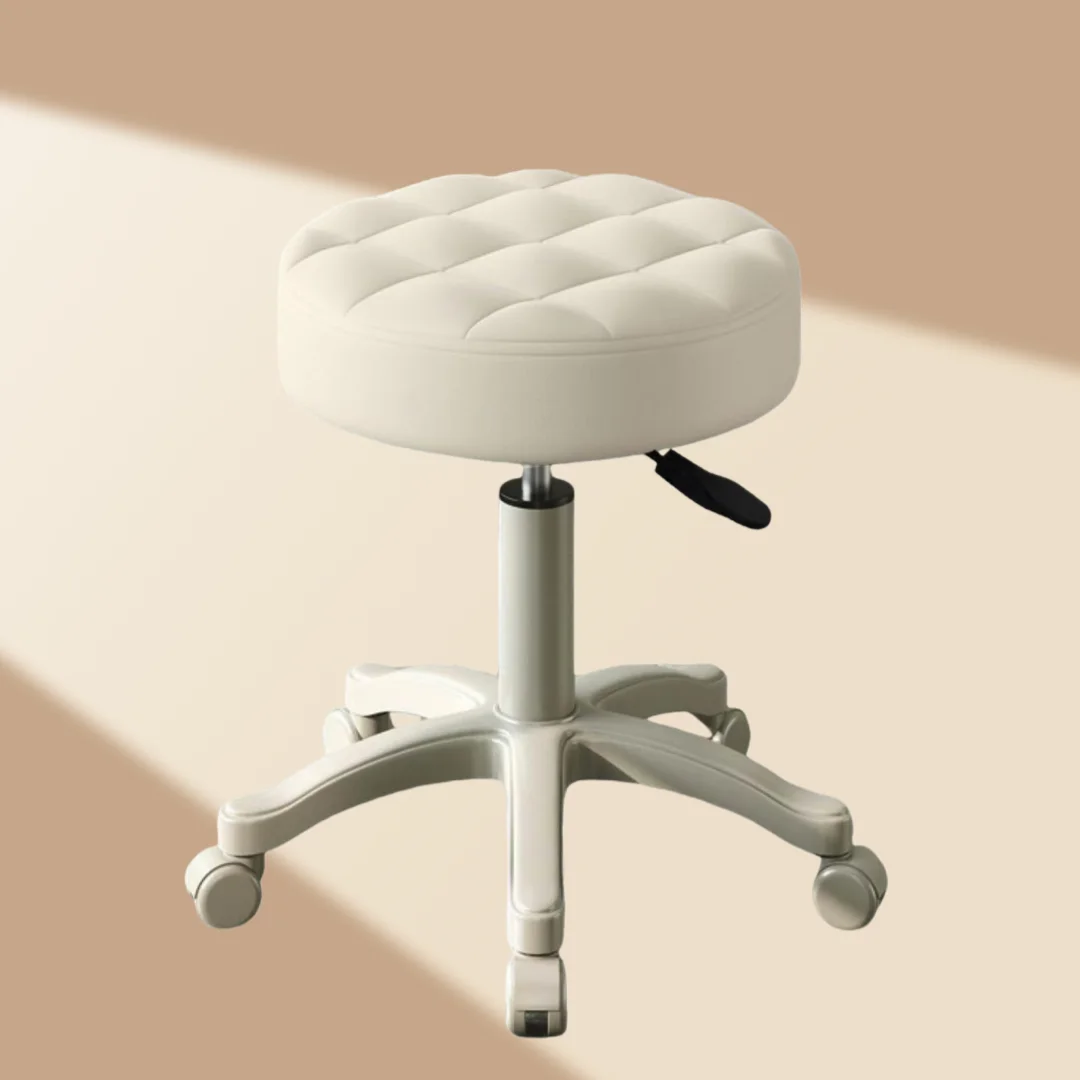 

Круглый вращающийся стул из искусственной кожи с регулировкой высоты, для черчения, работы, СПА, медицинских учреждений, салонов, офиса, с мягкой подушкой