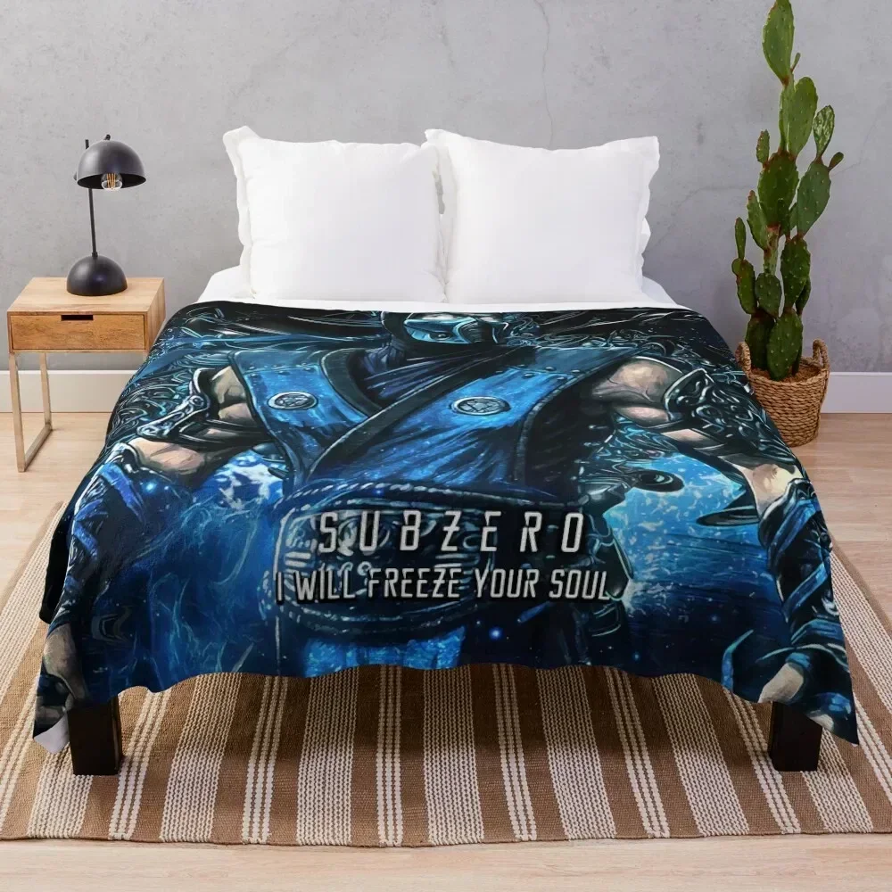 

Mortal Kombat subzero Throw Blanket Warm Flannel Blanket for Couch Chair Bedroom