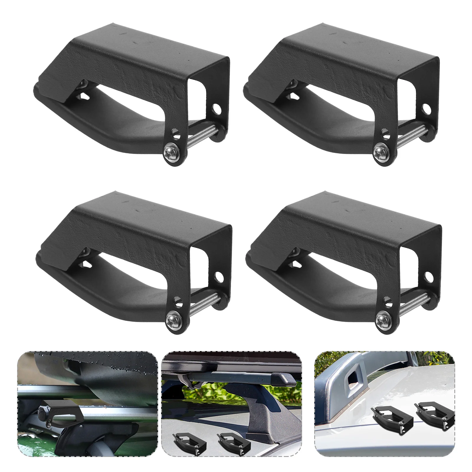 

4pcs Universal Car Roof Rack Brackets Heavy Duty Luggage Mounting Kit Easy Install Cargo Carrier Iron Clamps For Suv