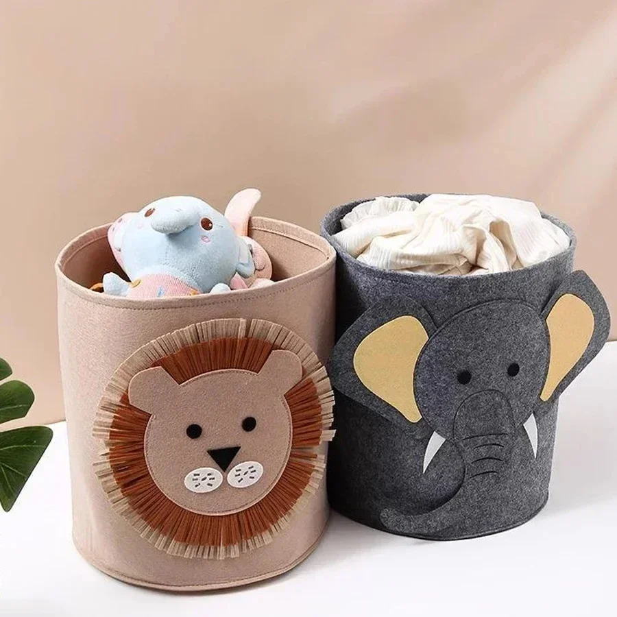 الكرتون الحيوان سلة التخزين سعة كبيرة ورأى تخزين دلو الاطفال اللعب المنظم دلو الوليد التصوير الملحقات #3