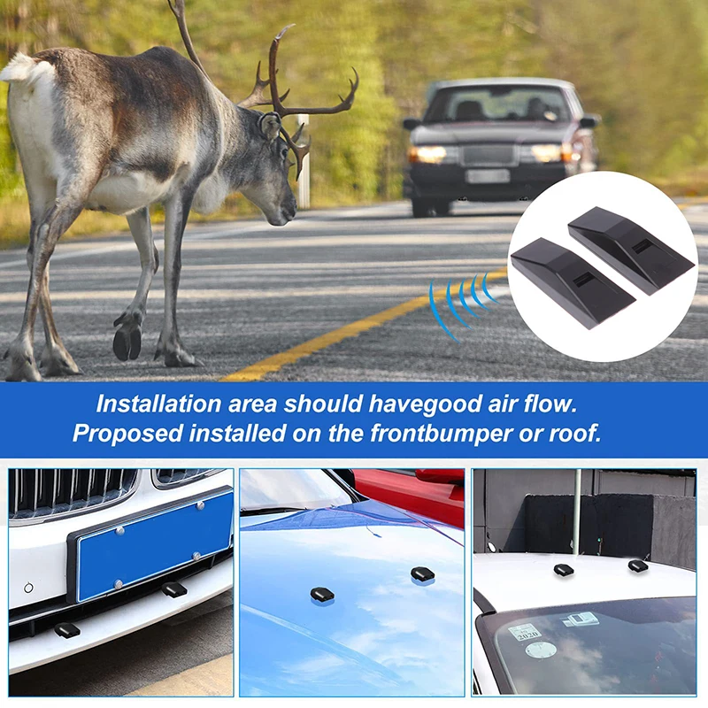 ABS Anti Collision Siren Deer Repeller Ultrasonic Wave Wild Animals Avoid Warnings Suitable For Most Cars Alert Equipment