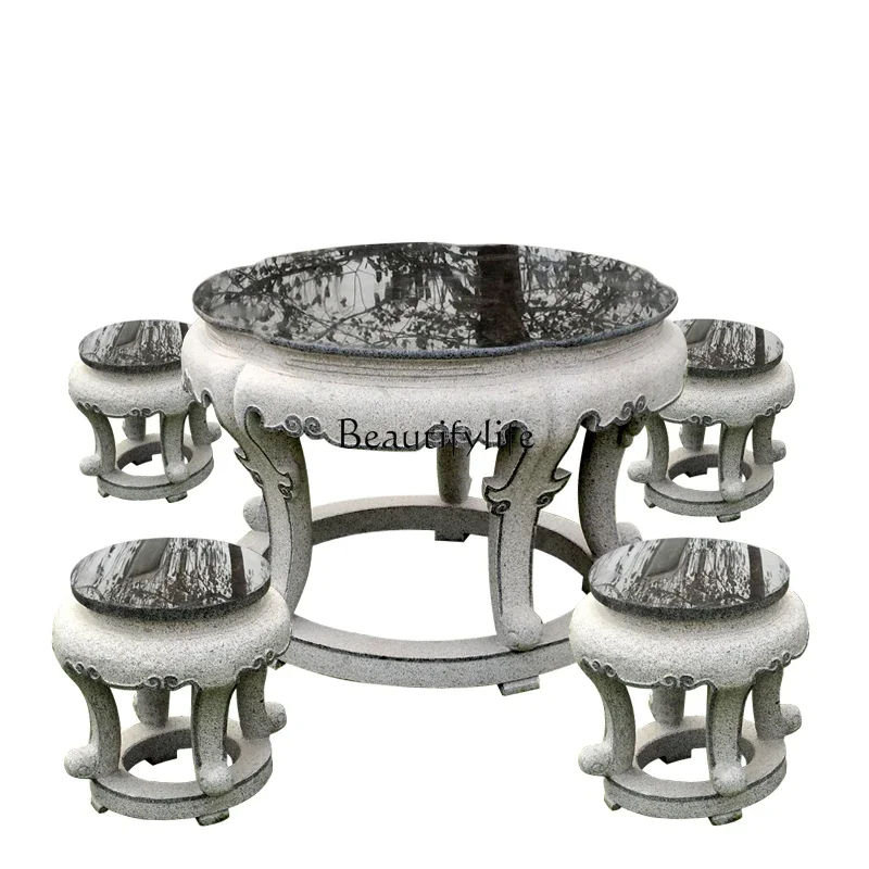 

l * Каменный стол, табурет, двор, сад, открытая вилла, отель, натуральный мрамор, журнальный столик, орнамент