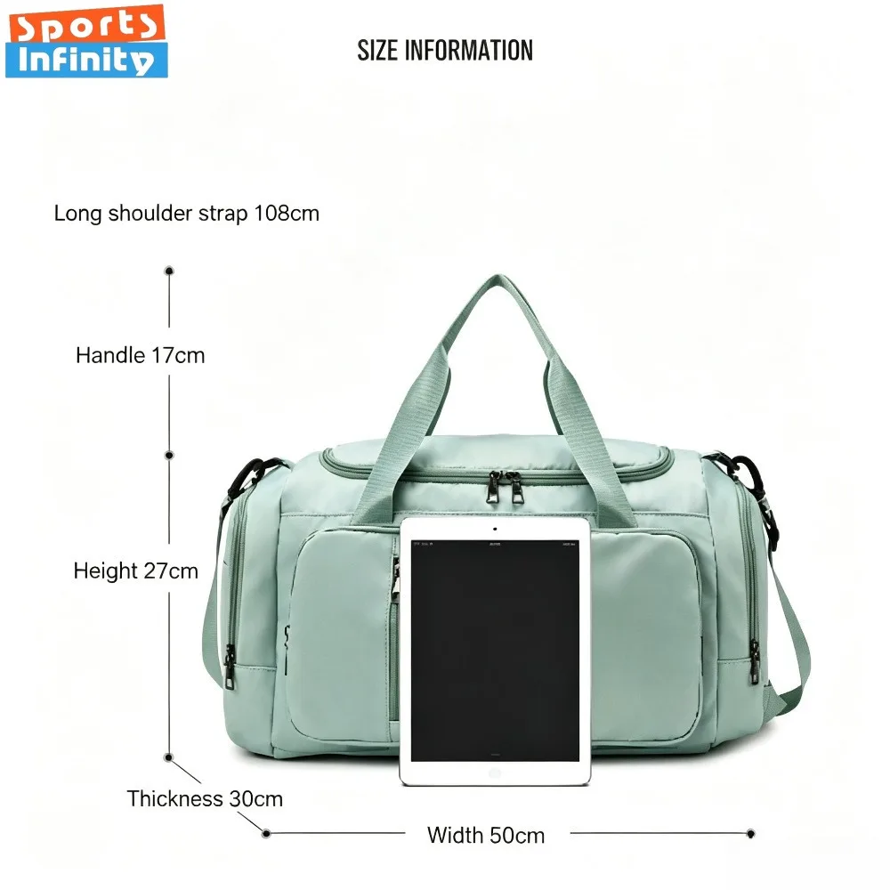 Unisex Solid Oxford Fitness Travel Bag 36-55L Waterproof Handbag for Yoga Storage, Business Trip and Sports