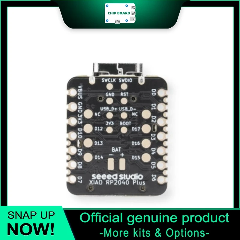 SeeedStudio XIAO RP2040 Plus Raspberry Pi RP2040 Dual Core ARM Board 15 GPIO Battery Management