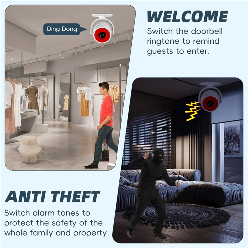 B04B-Tuya Wifi Sound And Light Infrared Alarm Human Body Induction Detector Anti-Theft Alarm Infrared Detector Remote Control