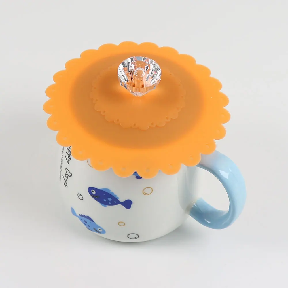 

New Rainbow Color Silicone Sealed Cup Cover Heat Preservation Suction Lid Non-toxic Anti-dust Coffee Mug Accessory Tool Reusabl