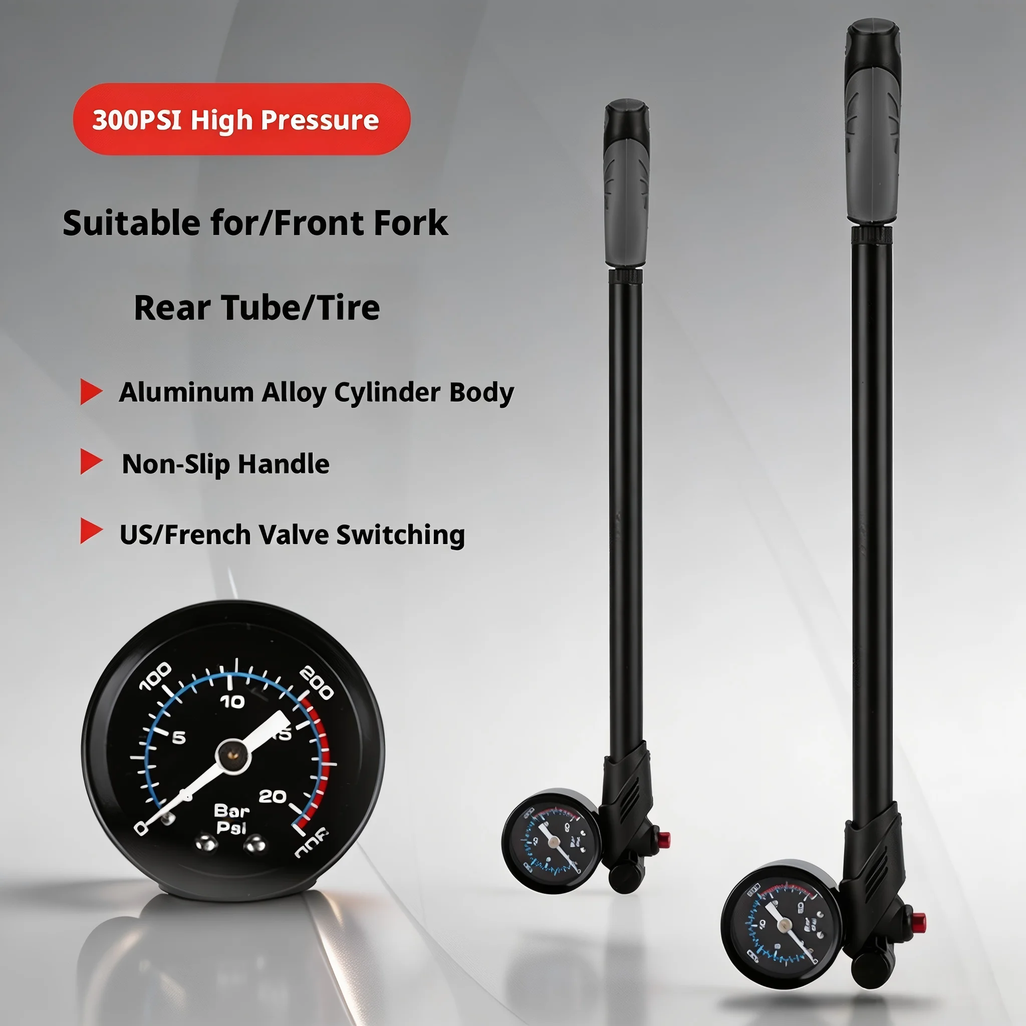 Shock Pump Suspension - High Pressure Bike Shock Pump Aluminum