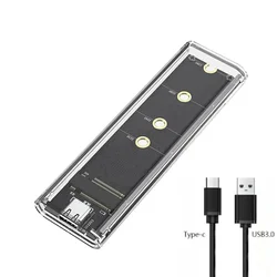 M.2 NVME PCIe NGFF SATA Dual Protocol SSD Case Clear USB Type C 10Gbps PCI-E M2 SSD Transparent External Enclosure Hard Disk Box
