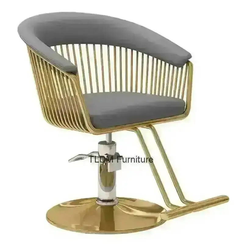 

Barber Gold Barbershop Design Swivel Salon Chairs Luxury Comfort Barber Chair Beauty Hairdressing Commercial Furniture