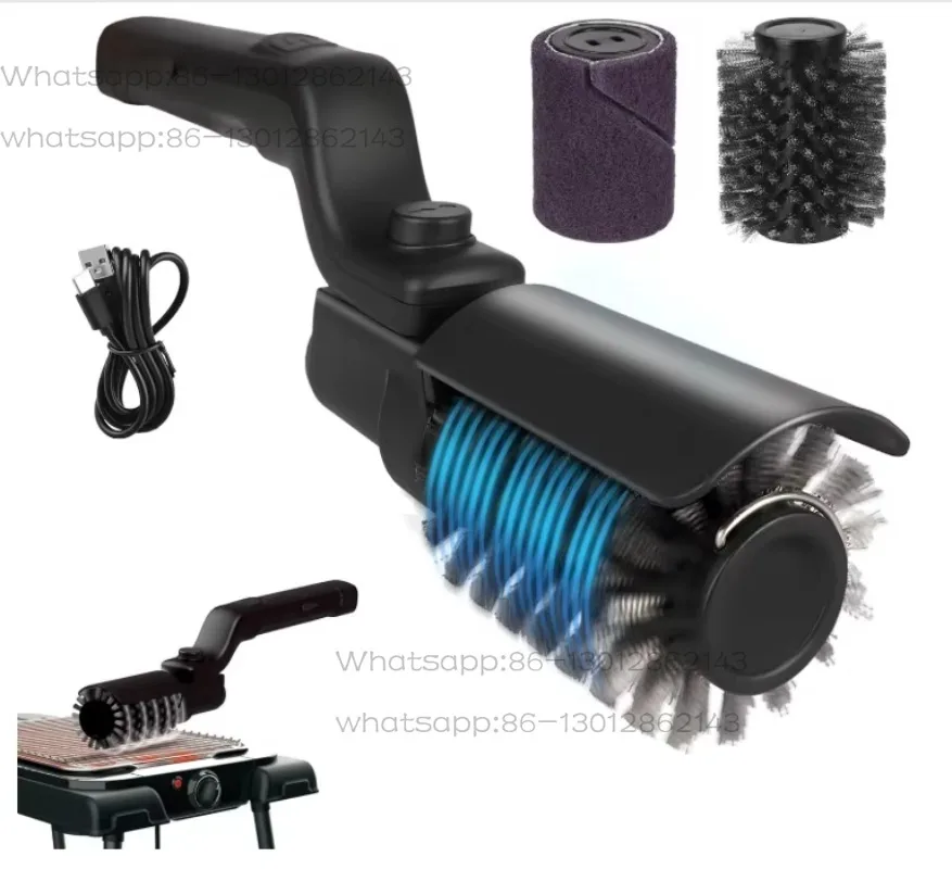 Brosse de gril électrique améliorée, brosse de nettoyage de gril Rechargeable sans fil réglable en Angle