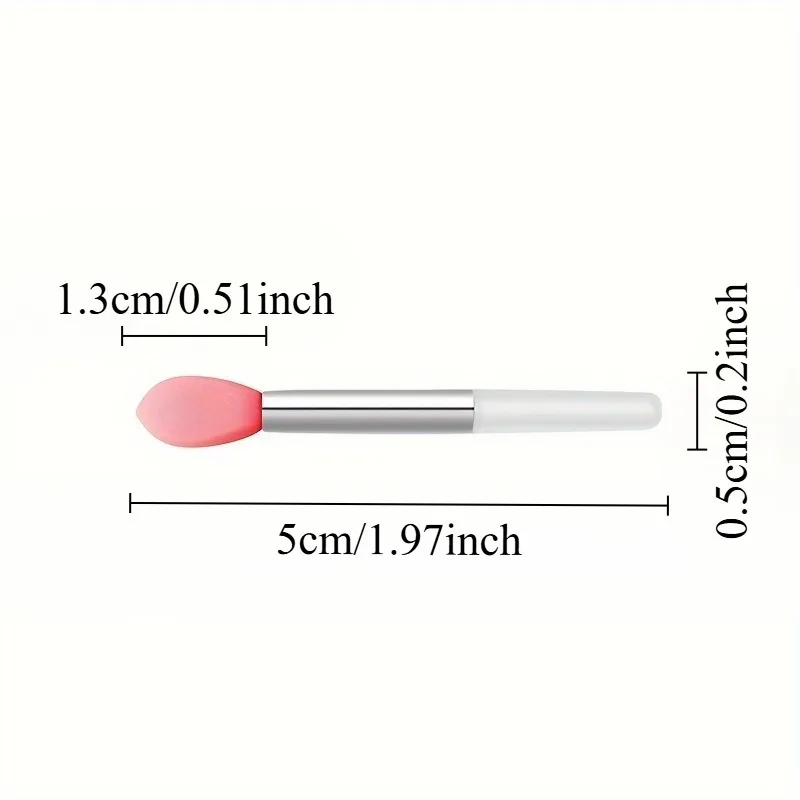 シリコンリップブラシ3本セット - ミニ、手のひらサイズのアプリケーター、口紅、グロス、マスク用、防塵アイシャドウメイクブラシ付き