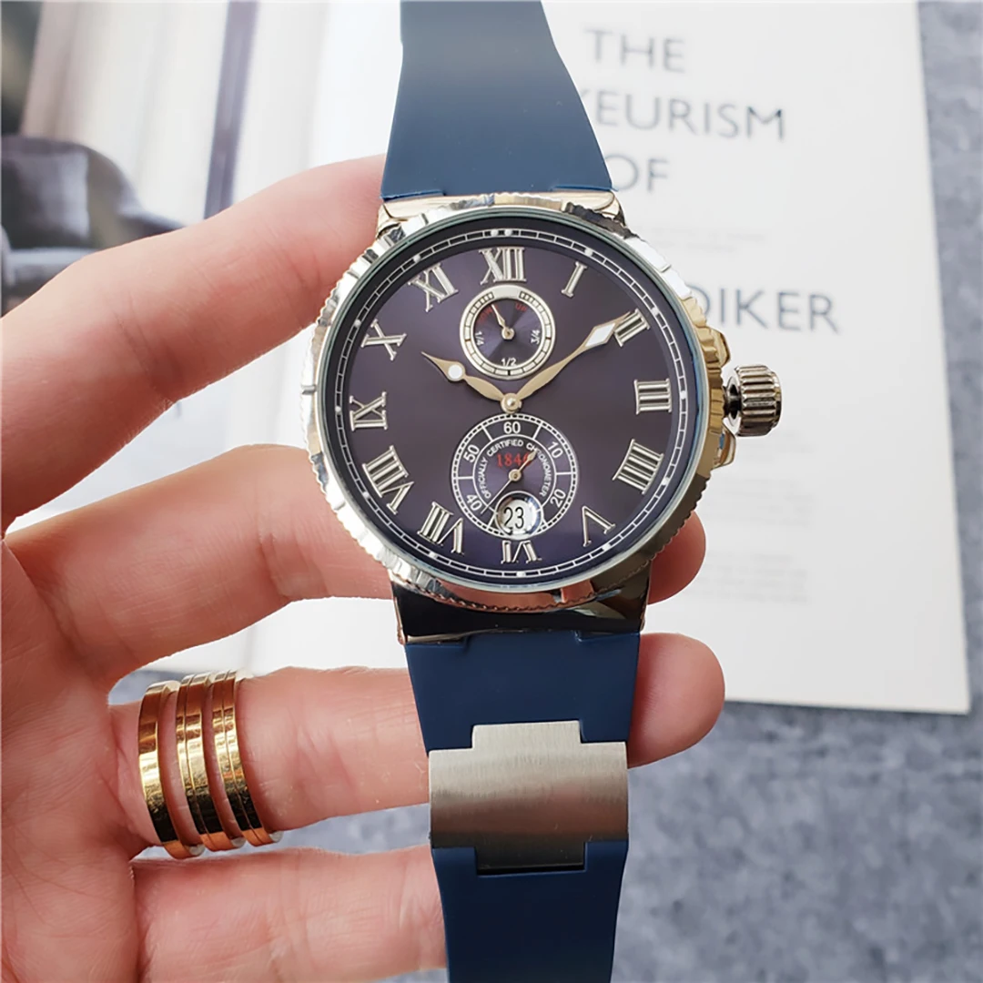 Top Luxury casual fashion High quality Men's automatic watch Multi-functional stainless steel Arabic digital silicone strap