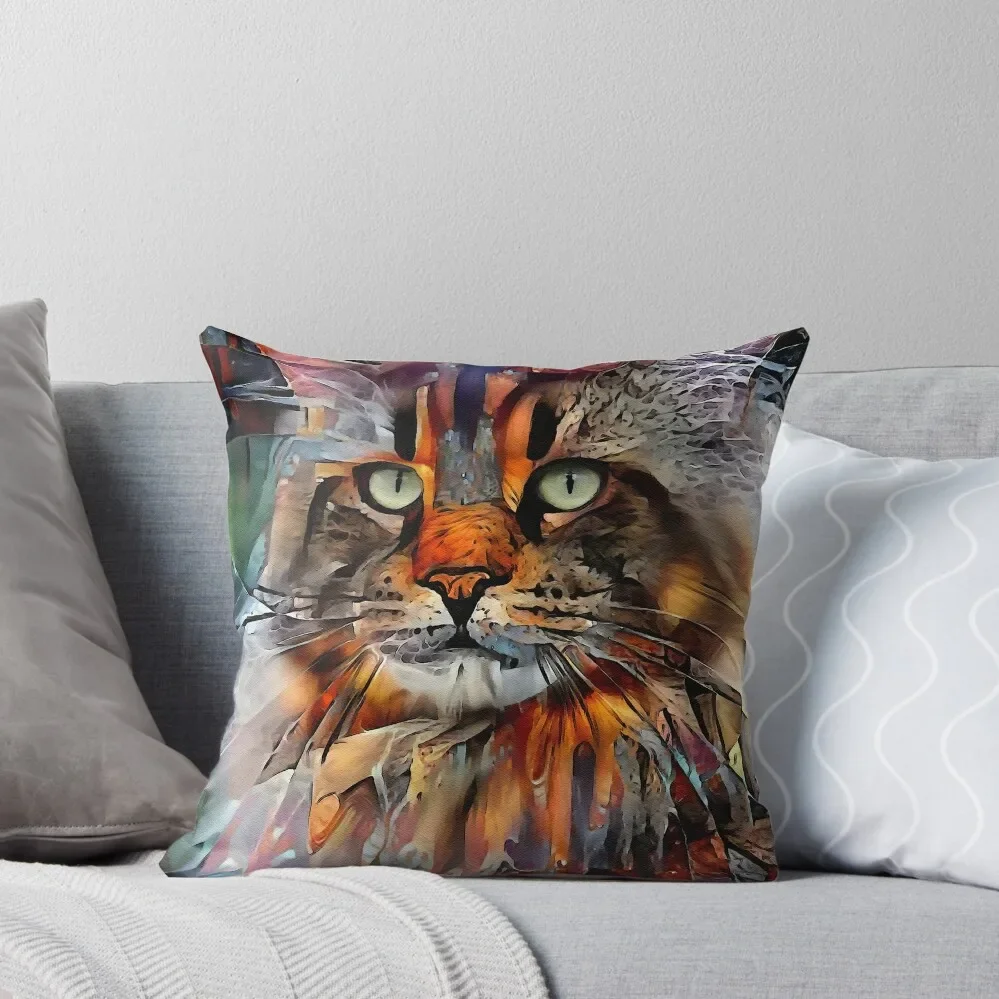 Zikkan, cat, chat, cat, lea roche paintings Throw Pillow Decorative pillowcase New year Custom Cushion pillow