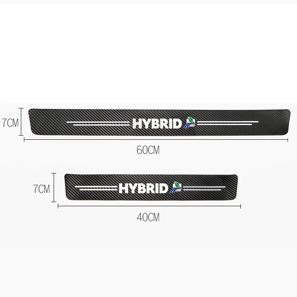 Car Stickers Door Sill Strips Pedals Carbon Fiber Protection Strips for HYBRID Toyota RAV 4 Prado Camry Corolla Yaris view 3