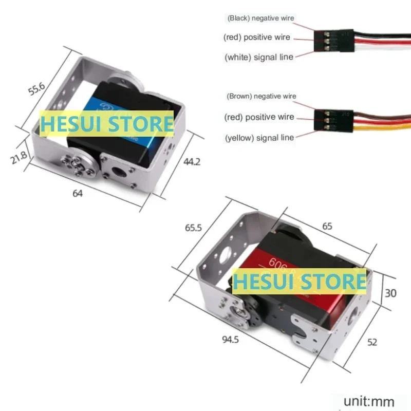 35kg 60kg Steering gear large torque base waterproof digital metal rudder robot arm gimbal dual axis
