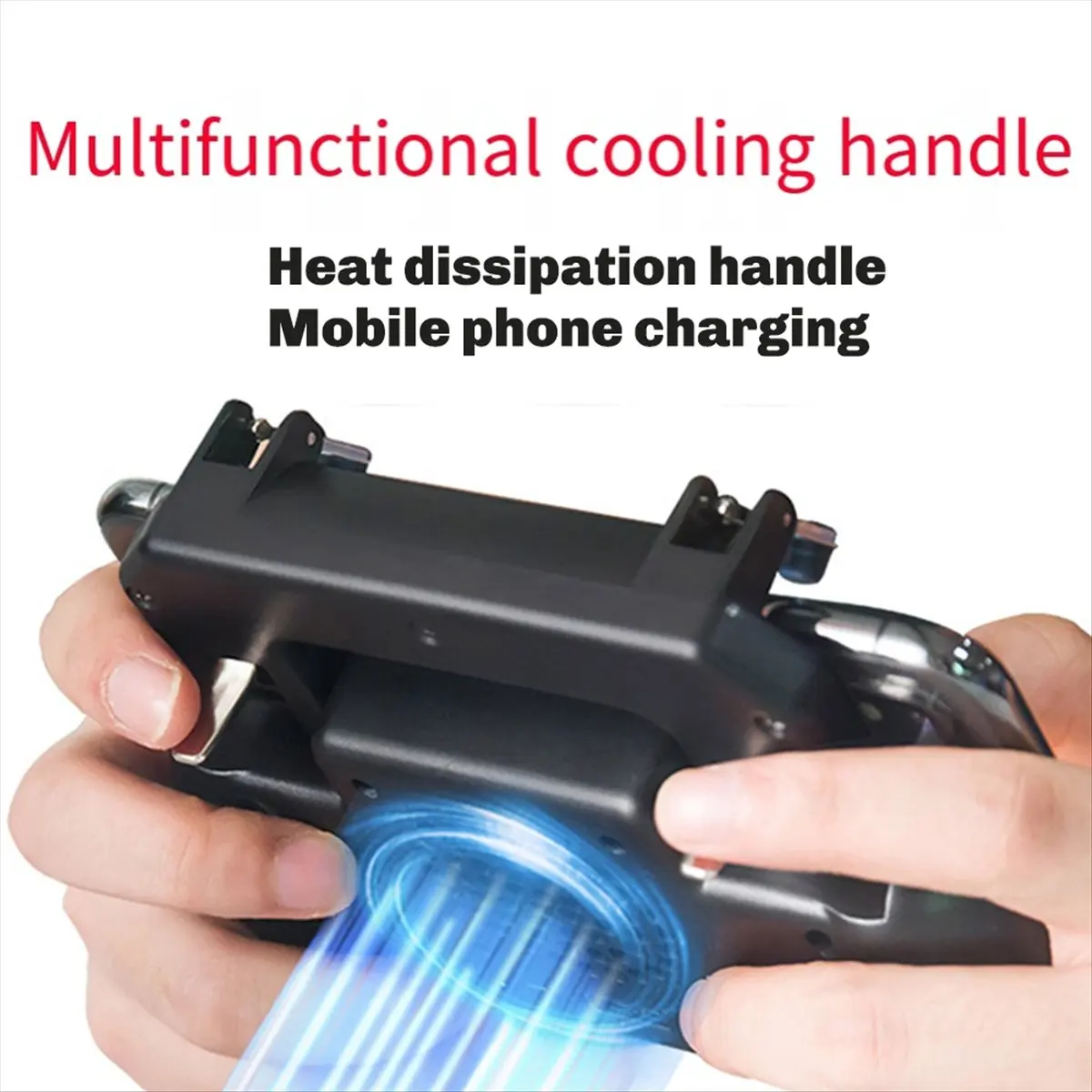Dynamic Mobile Gaming Controller with Cooling Fan for PUBG Trigger Joystick Gamepad for Smartphone