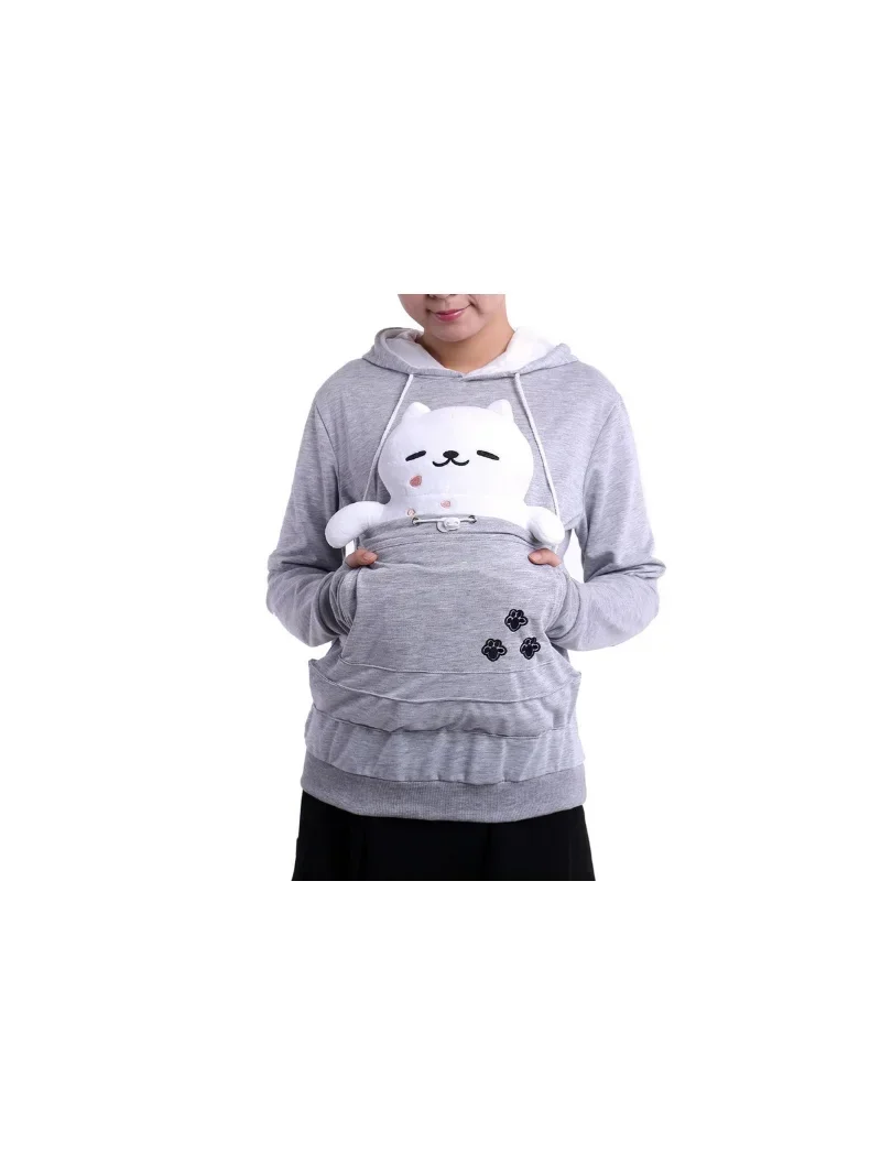 Factory Seller Cat Lovers Hoodie Women Kangaroo Dog Pet Paw Cuddle Pouch Sweatshirt Pocket Animal Ear Top Dropshipping Pullovers